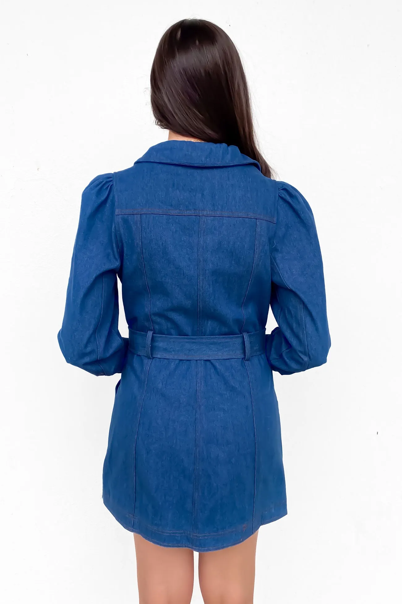 Lightweight warm-weather dress Amelia Denim Mini Dress Mid Blue