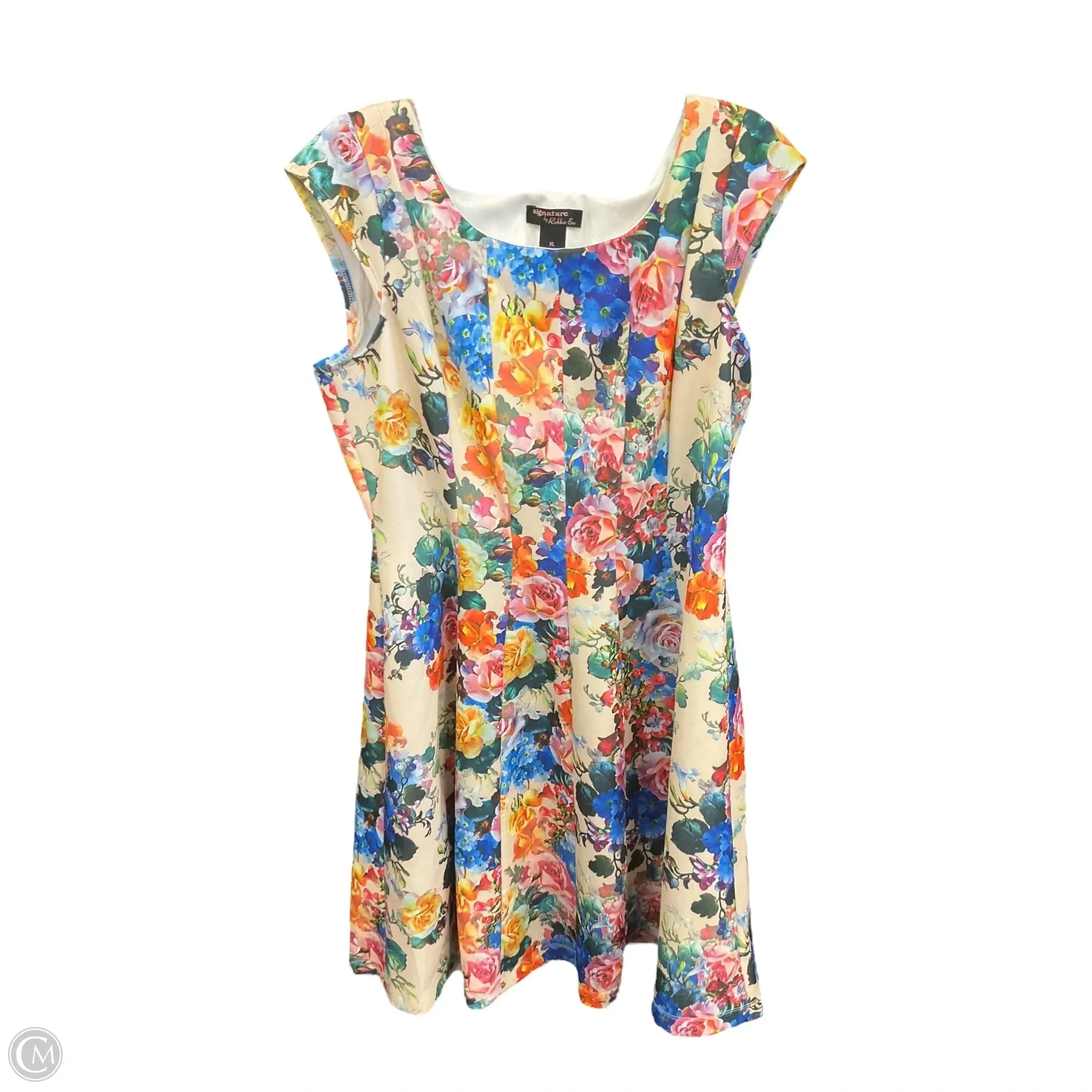 Chilly Weather Layer Office Tone Dress Casual Midi By Robbie Bee In Floral Print, Size: Xl