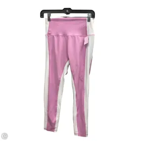 Low Profile Waistband Casual Vibe Athletic Leggings By Cmc In Pink & White, Size: M