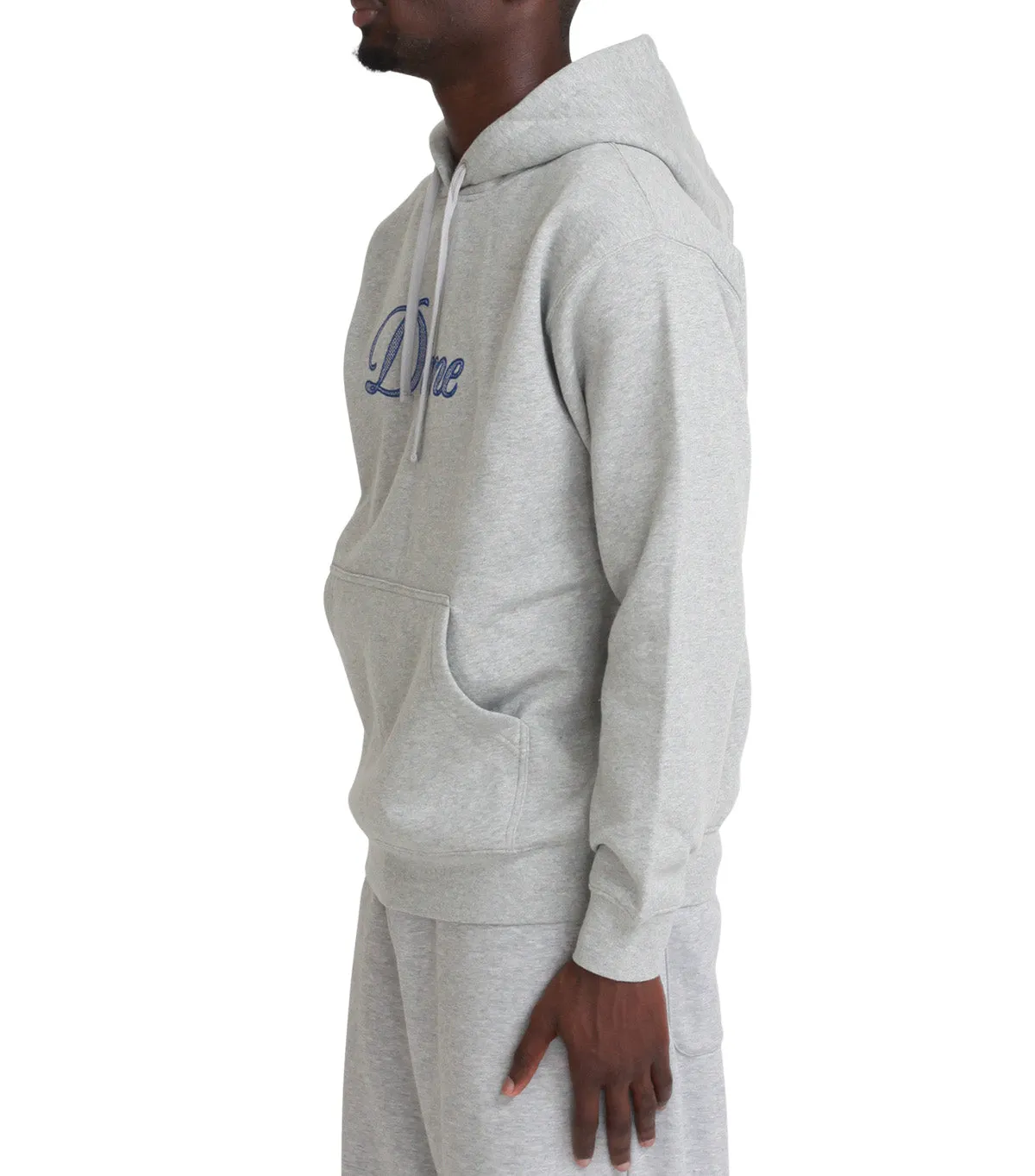TearResistant Winter Core Dime Cursive Logo Hoodie Heather Grey
