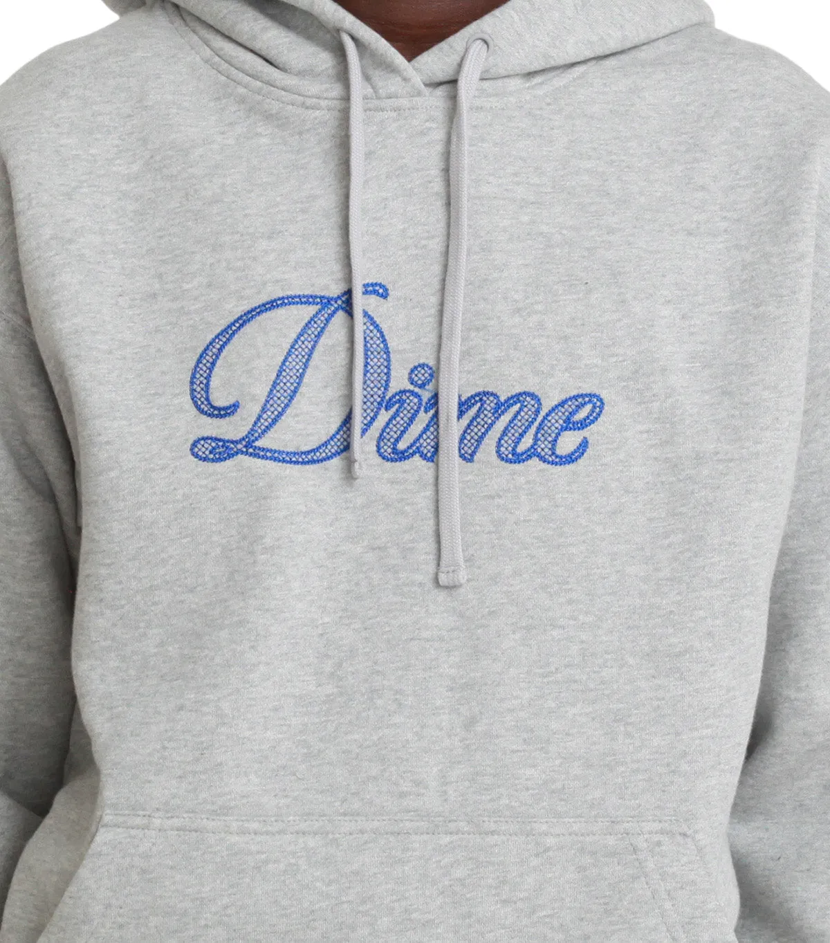Dime Cursive Logo Hoodie Heather Grey Flash Look Family Style