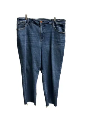 Lightweight Fabric Elastic Cuff Blue Denim Jeans Straight Ava & Viv, Size 20