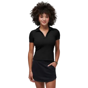 Women's Moveknit V-Neck Short Sleeve Polo Ventilated Back Panels SustainableTextiles