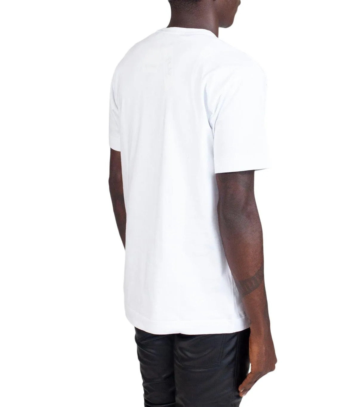 CdG PLAY White Multi Logo T-Shirt Red Heart OdorResistant Fabric