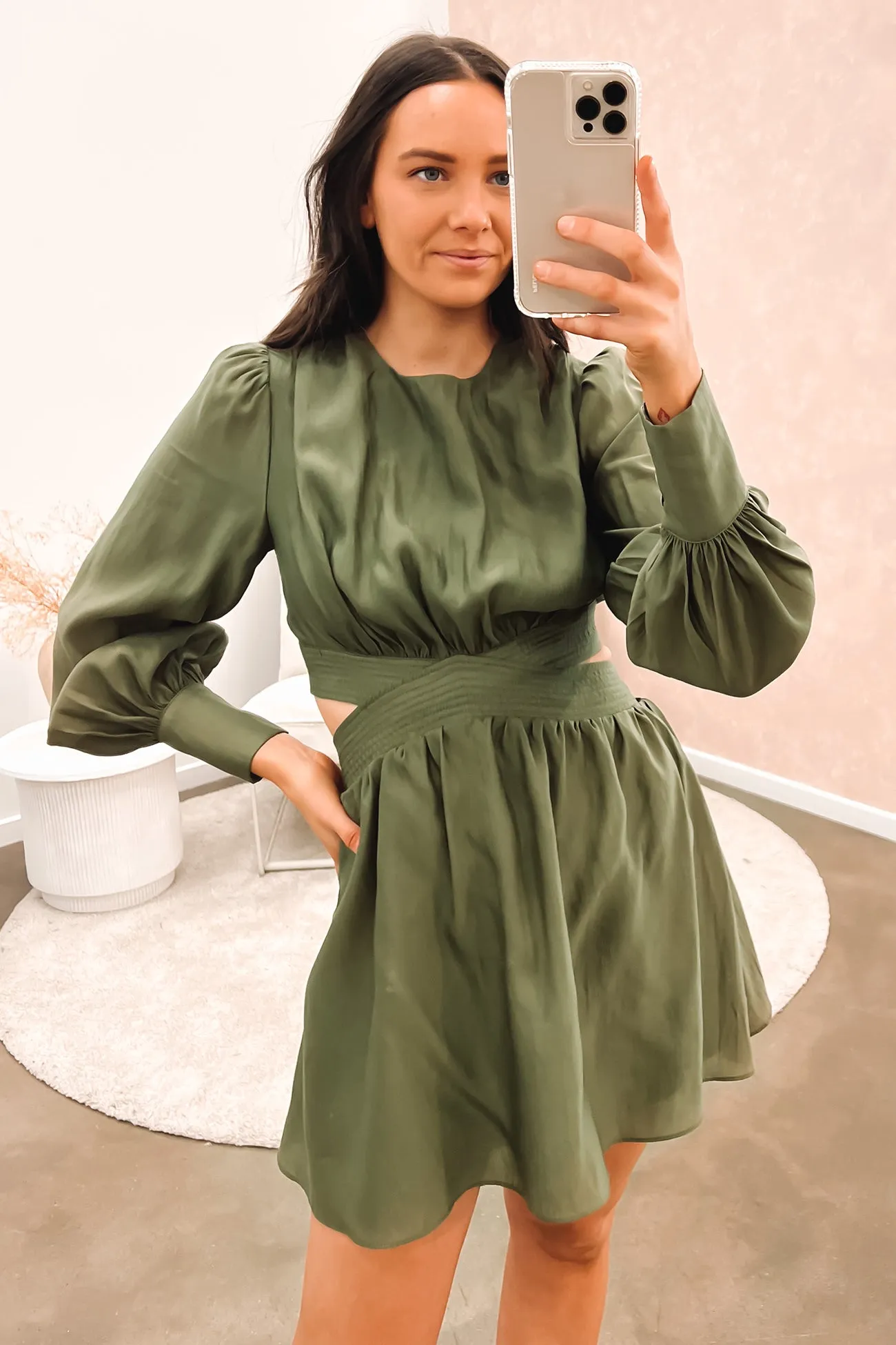 Light Fabrication Worthington Mini Dress Olive