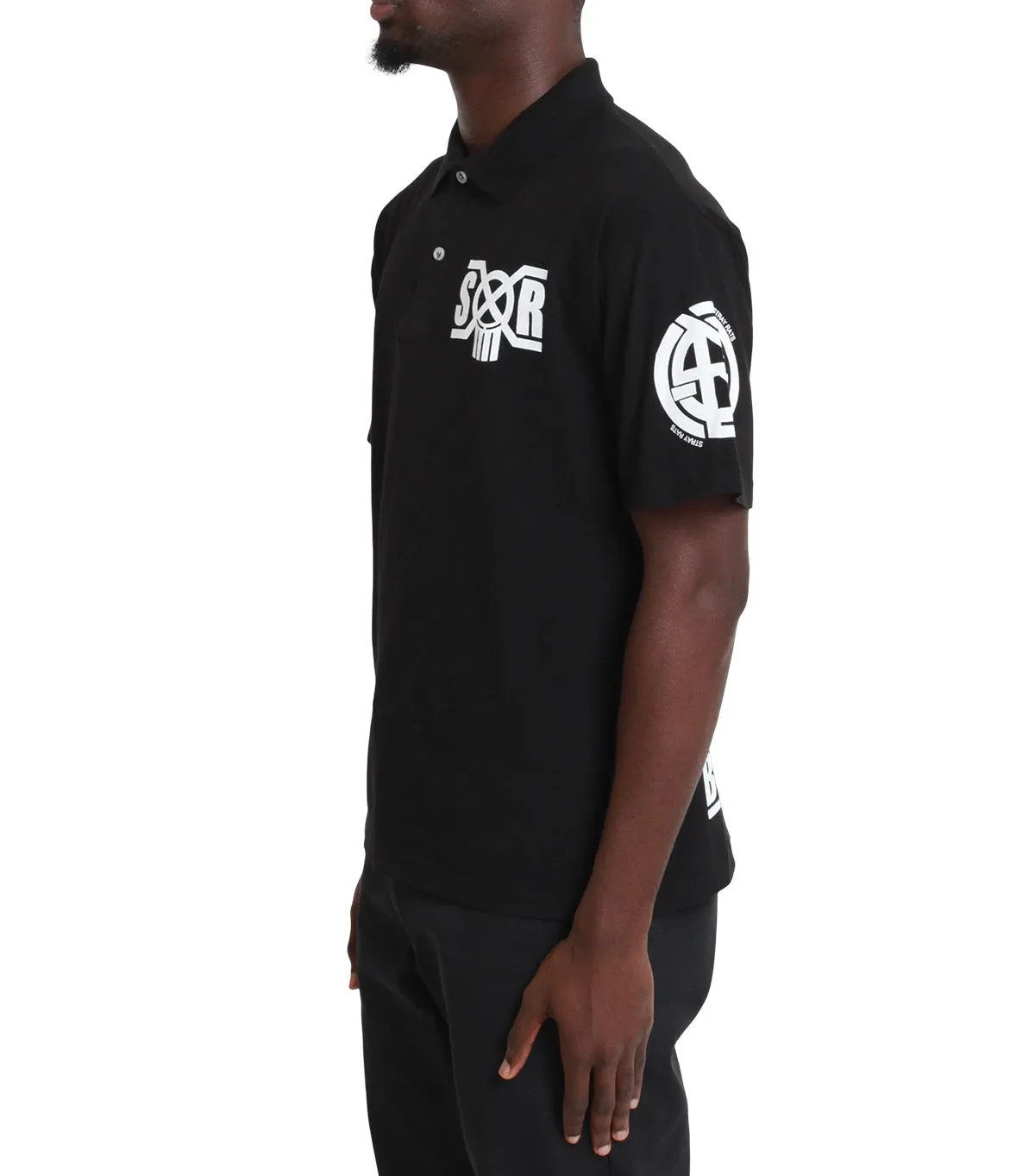 Stray Rats x Bounty Hunter SR Polo Black Ventilated Back Panel