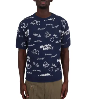 Human Made Printed S/S Sweatshirt Navy Linen Soul quick dry