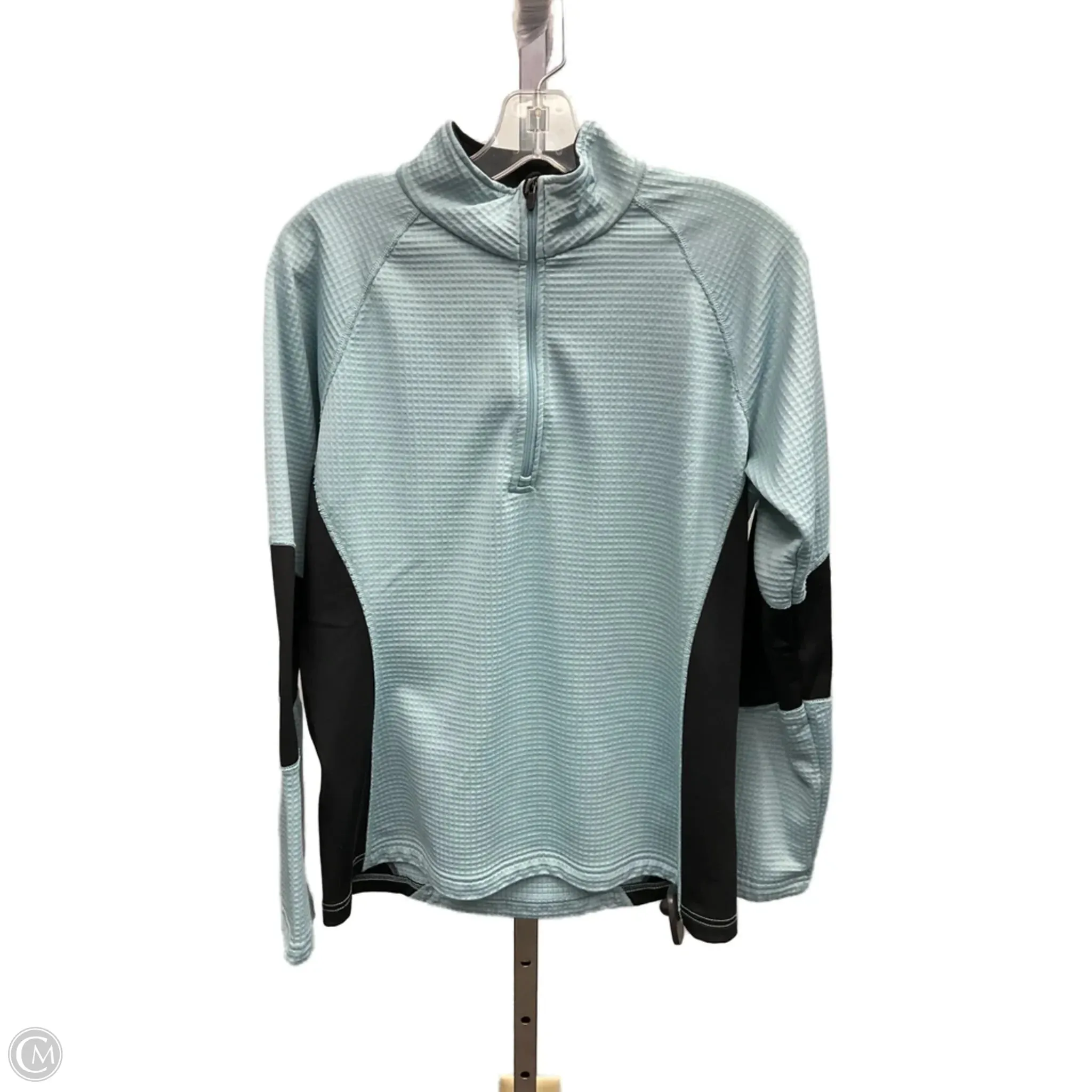 Athletic Top Long Sleeve Collar By Eddie Bauer In Aqua, Size: L TemperatureRegulating hypoallergenic material