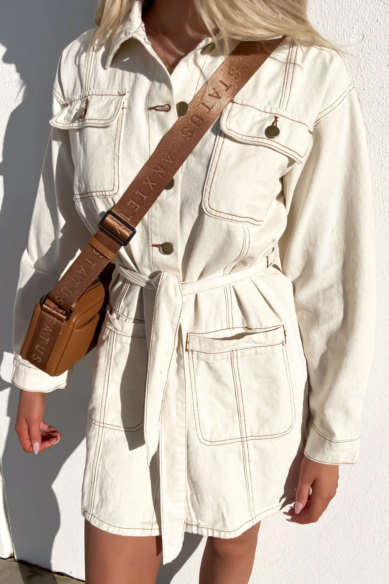 Daneika Denim Mini Dress Sand Vibrant Edge