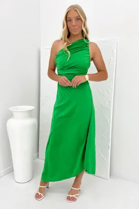 Wedding guest Breathable Feel Caralee Midi Dress Green