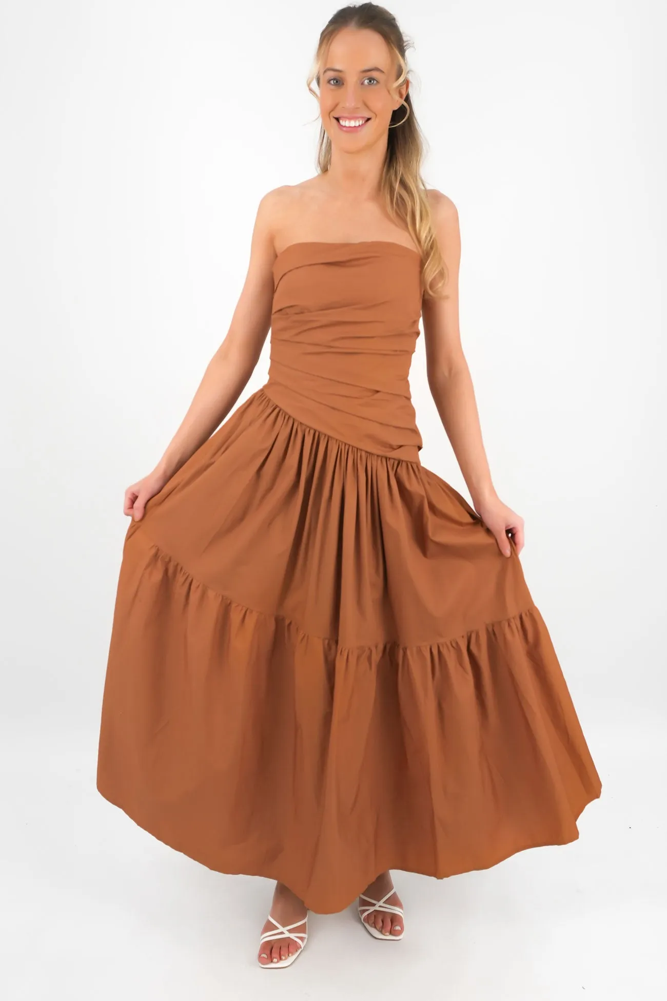 Fashionable Comfort Wear Pamela Maxi Dress Chocolate