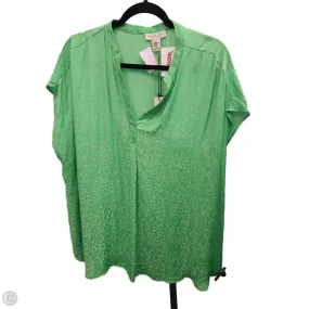 Brushed Microfiber Surface Top Short Sleeve By Rachel Zoe In Green, Size: Xl