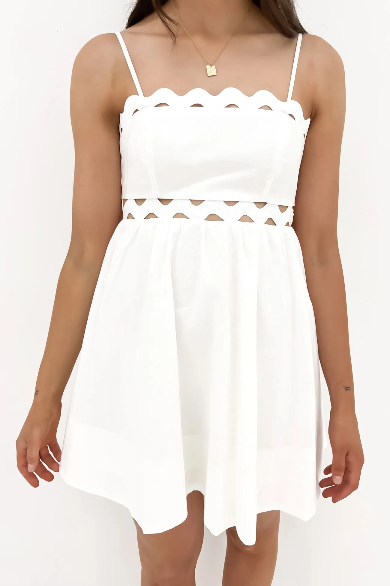 All Day Dreamy Silhouette Indigo Mini Dress White