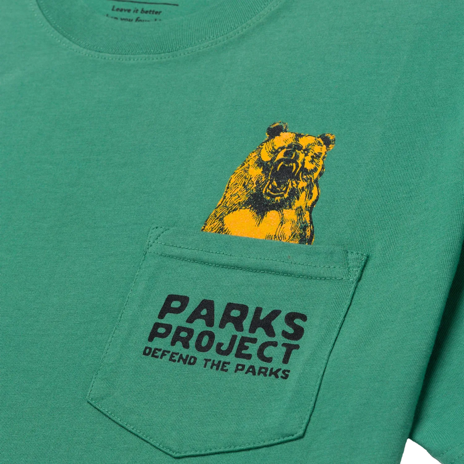 Defend The Parks Bear Pocket Tee World Edge Lake Mood