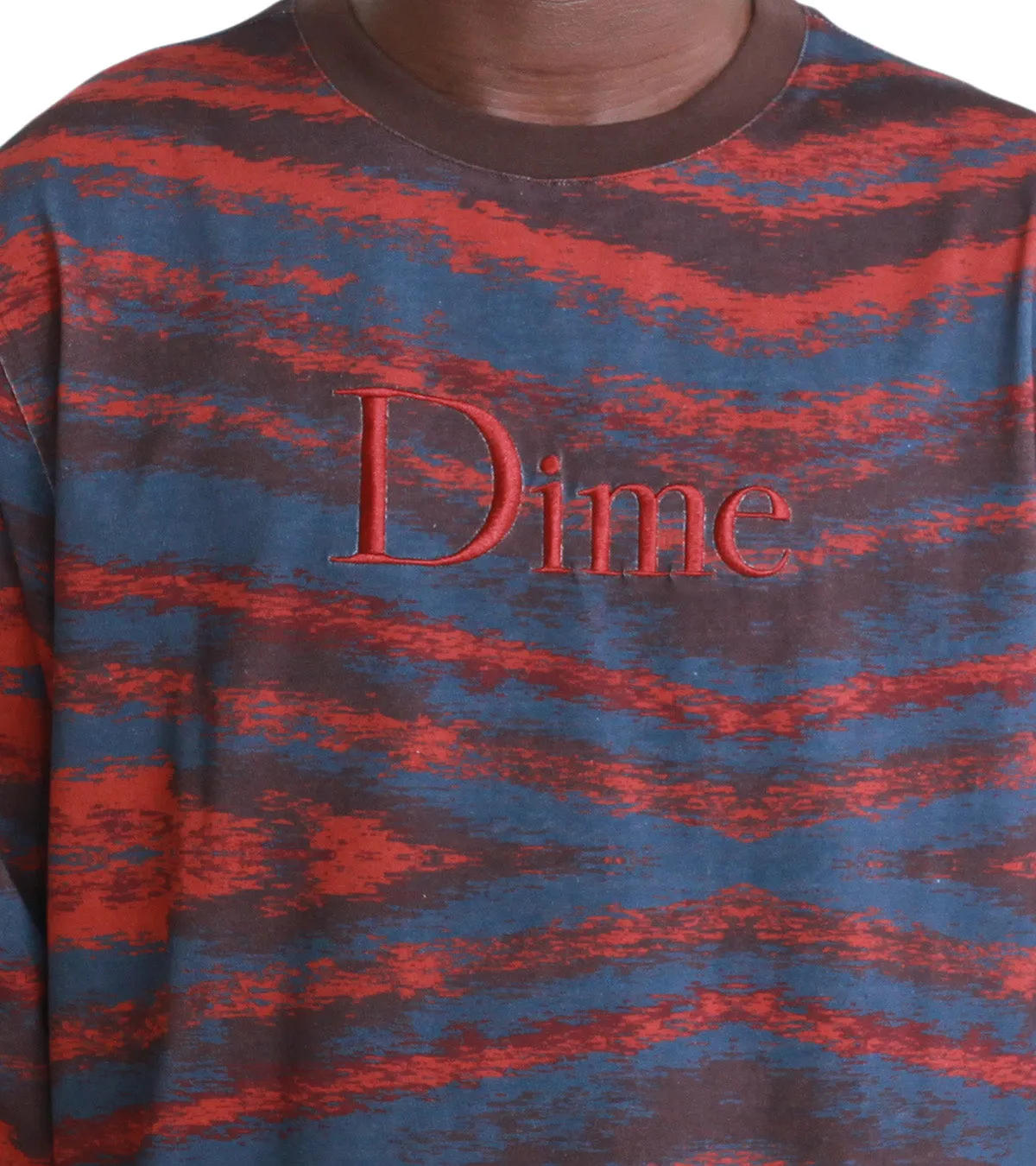Art Core Dime Brushstroke Long Sleeve Shirt Bordeaux
