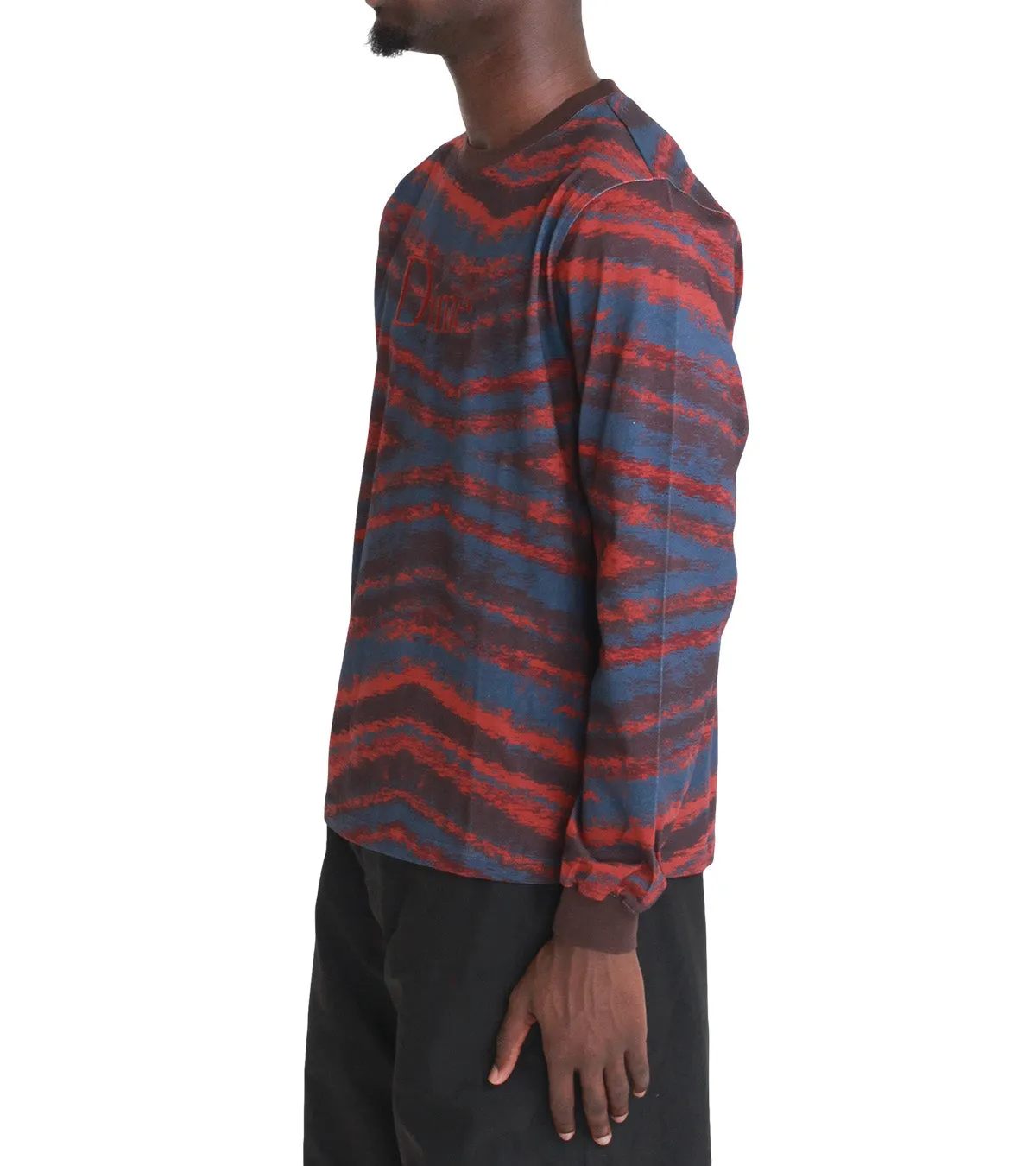 Dime Brushstroke Long Sleeve Shirt Bordeaux Leader Fit AntiFadeTechnology