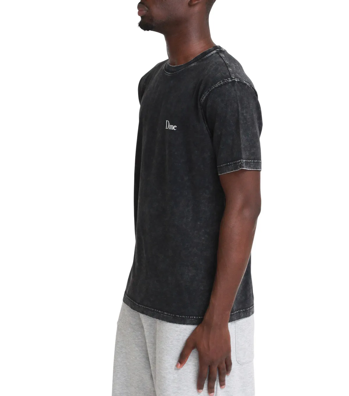 Dime Classic Small Logo T-Shirt Faded Black Peace Glow