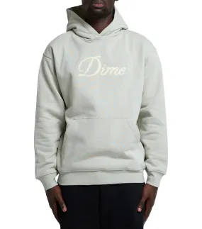 Parisian Chic Layered Paneling Dime Cursive Hoodie Charcoal Moss