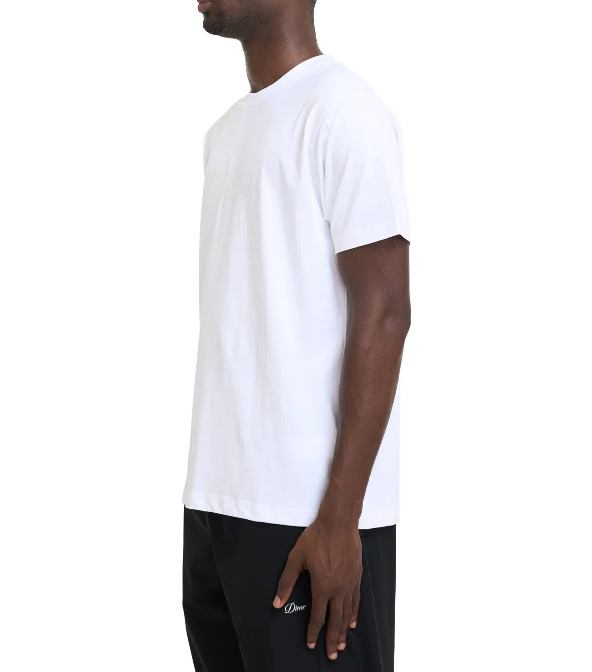 Dime Cursive T-Shirt White Fresh Glow