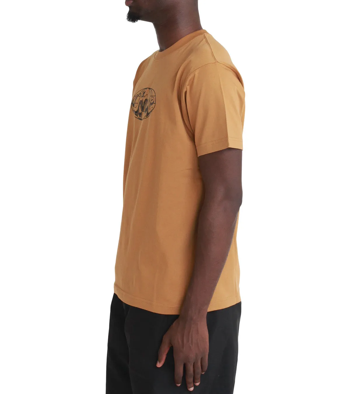 Rich Tone SlipResistantWaistband Dime Globe T-Shirt Coffee