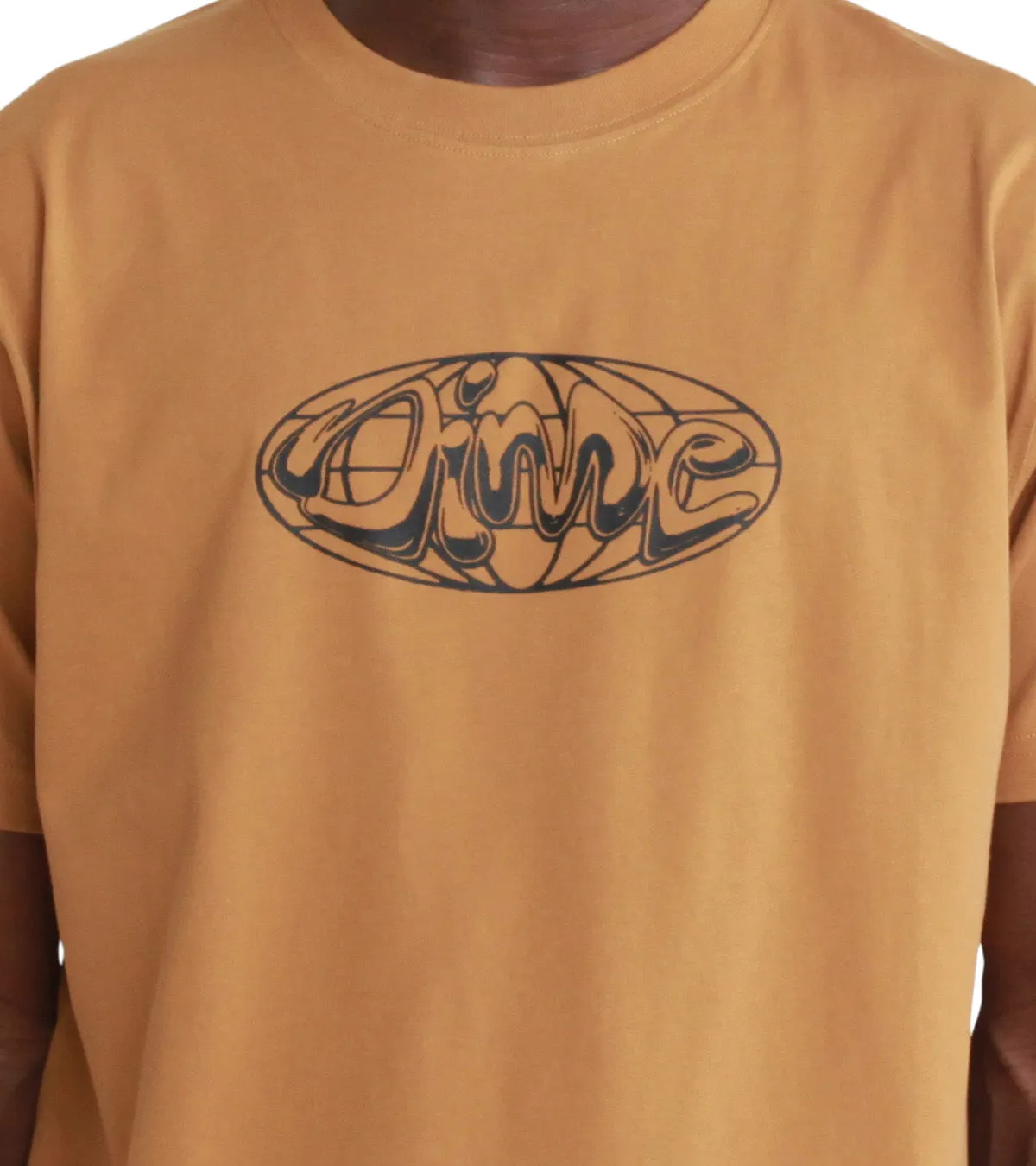 Dime Globe T-Shirt Coffee WrinkleResistant Fabric EcoCertifiedTextile