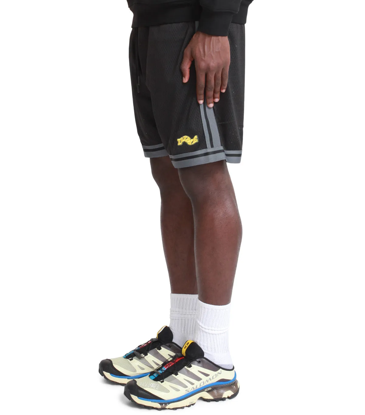 Stretchable Waistband Dime League Mesh Shorts Black