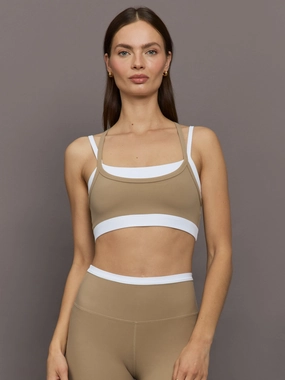 NoSlip Grip Double Layered Contrast Bra in Melt - Chinchilla / White