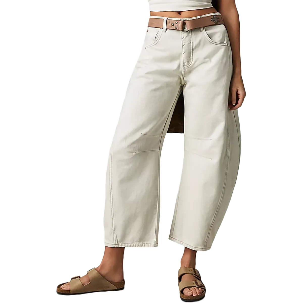 MultiPanelCut Women's Good Luck Mid Rise Barrel Jeans