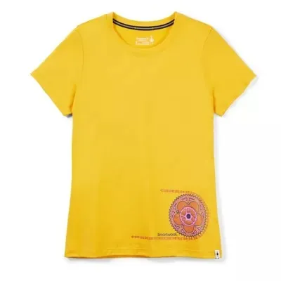 Smartwool 2022 Women's Merino Sport 150 Crankset Short Sleeve Graphic Tee Pure Fit Ocean Air