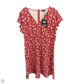Light material Slit-Hem Dress Casual Midi By Cme In Red, Size: 2x