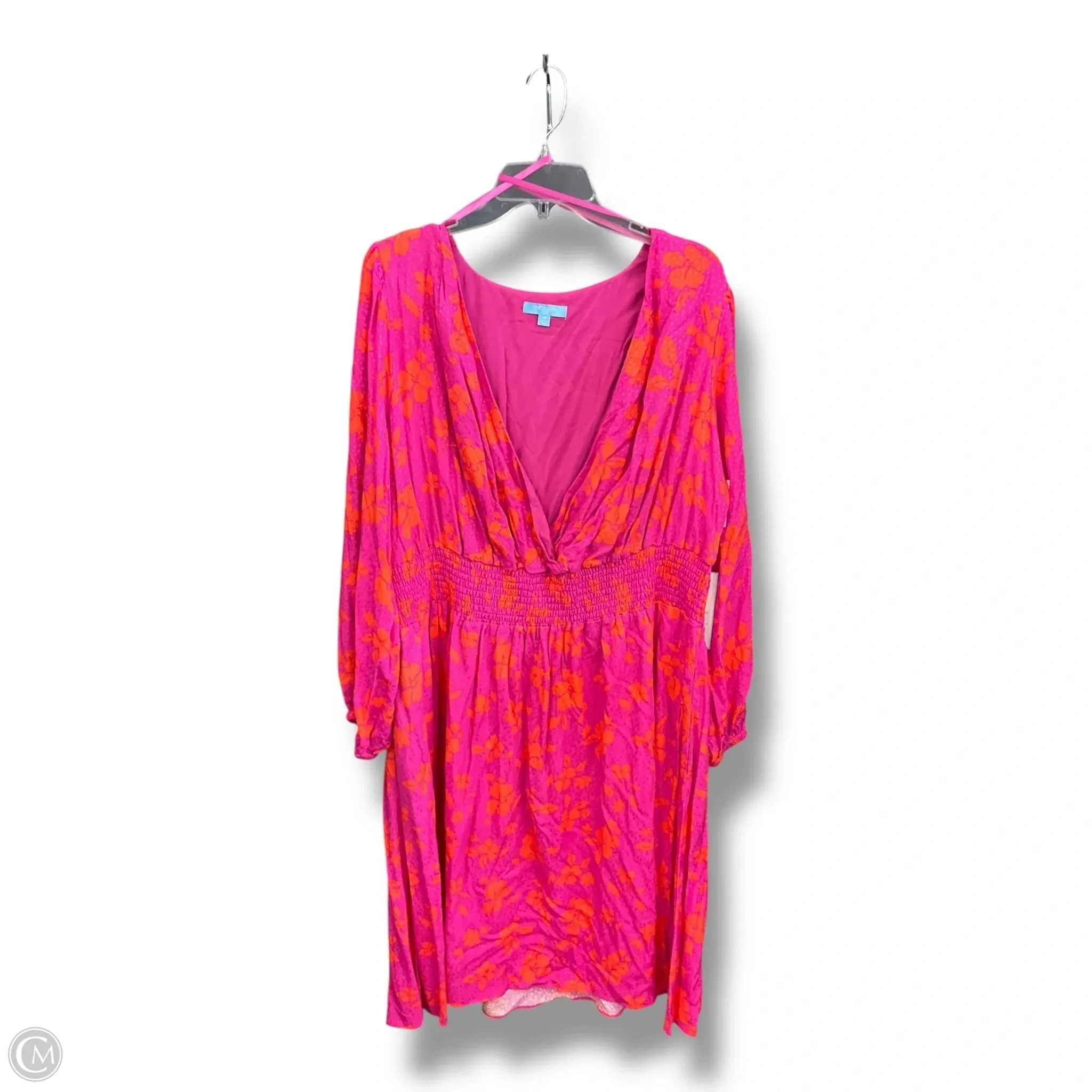Dress Casual Midi By Draper James In Orange & Pink, Size: 1x FlexibleClosure Chic and Simple