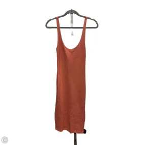 Beaded-Edge Urban Classic Dress Casual Midi By Forever 21 In Orange, Size: S