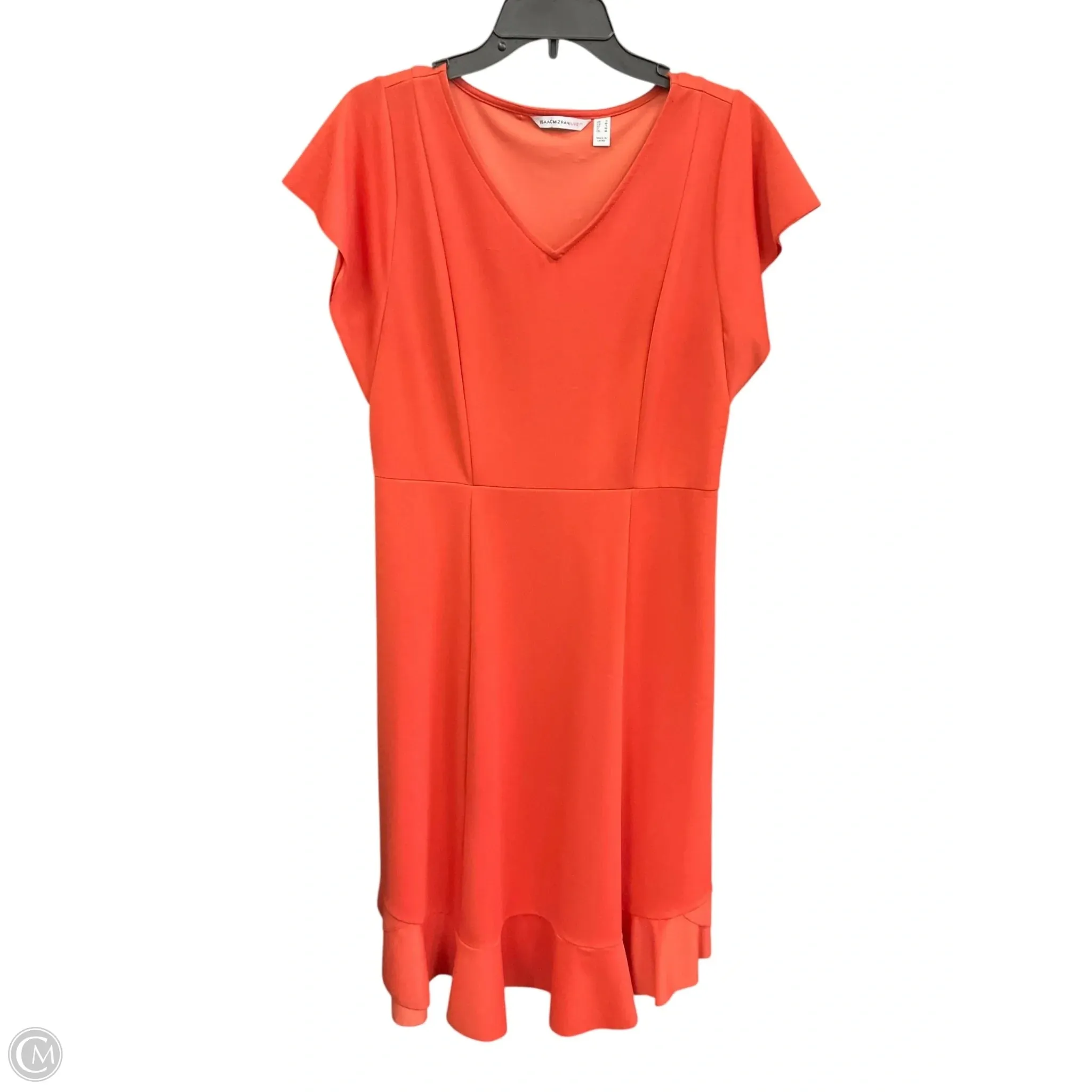 Tactile Feel Neutral Flow Dress Casual Midi By Isaac Mizrahi Live Qvc In Orange, Size: S