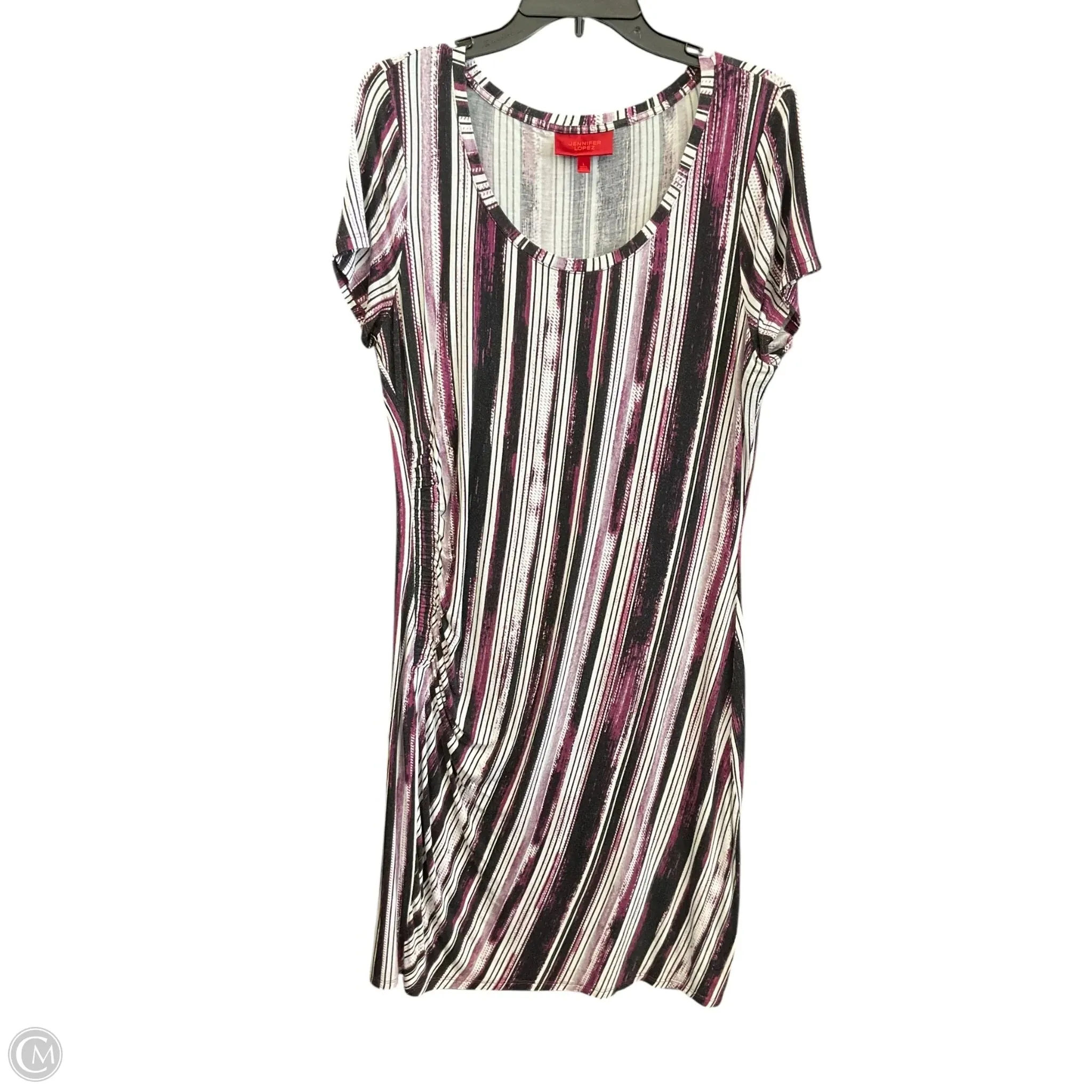 Dress Casual Midi By Jennifer Lopez In Purple, Size: L Front Detail Self Power