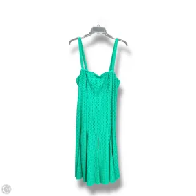 Snap-Closure Artistic Flair Dress Casual Midi By Maeve In Green, Size: Xl