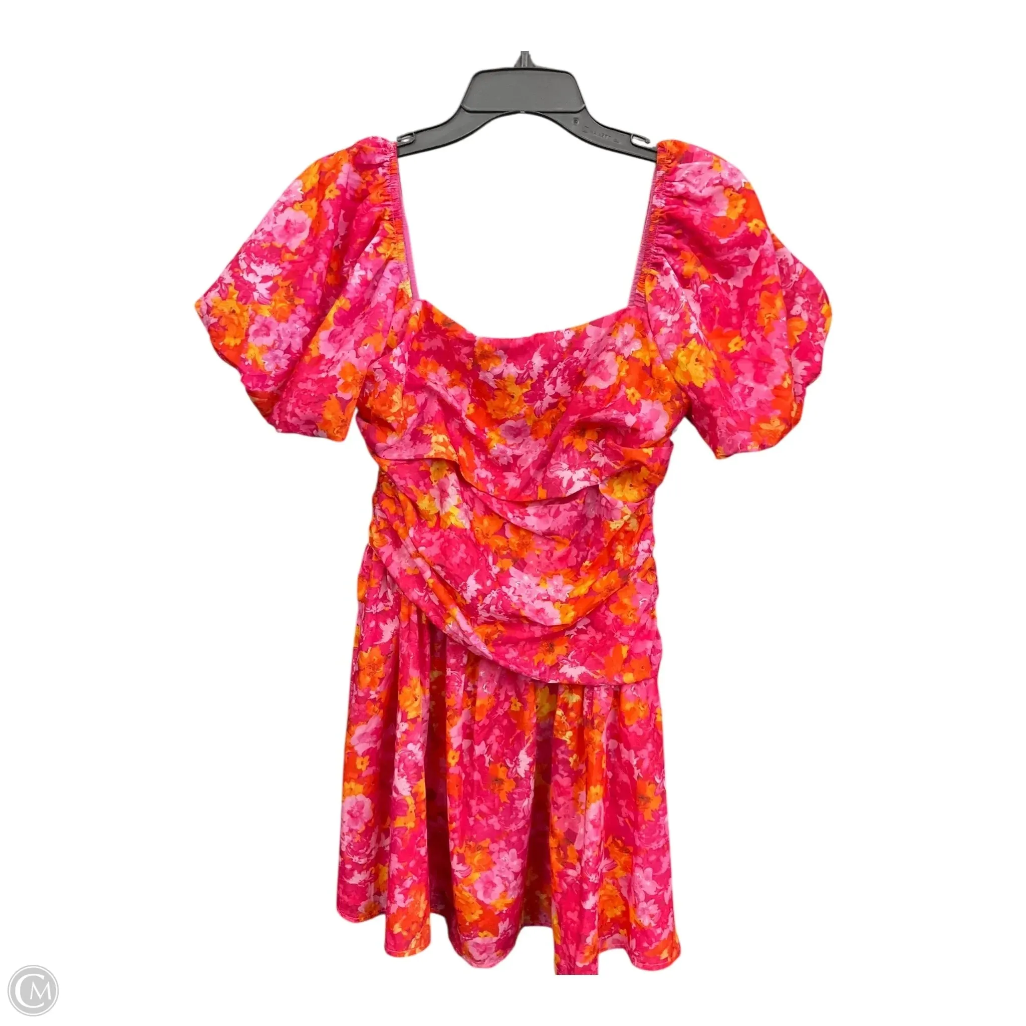 Dress Casual Short By Cmb In Floral Print, Size: S Crinkle Effect countryside