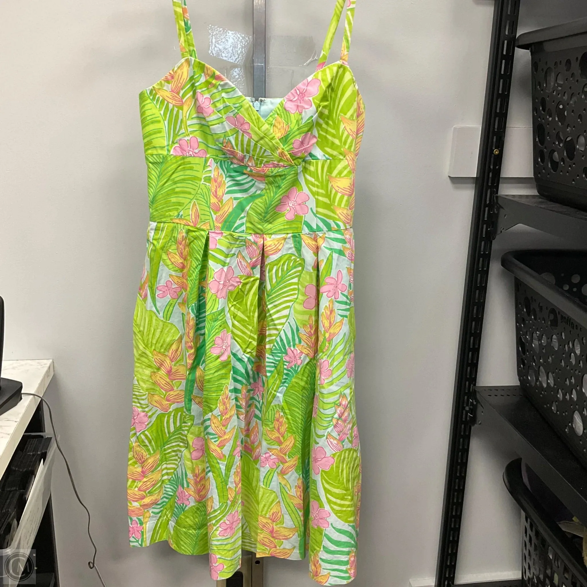 Urban Mood Dress Casual Short By Lilly Pulitzer In Green & Yellow, Size: 6