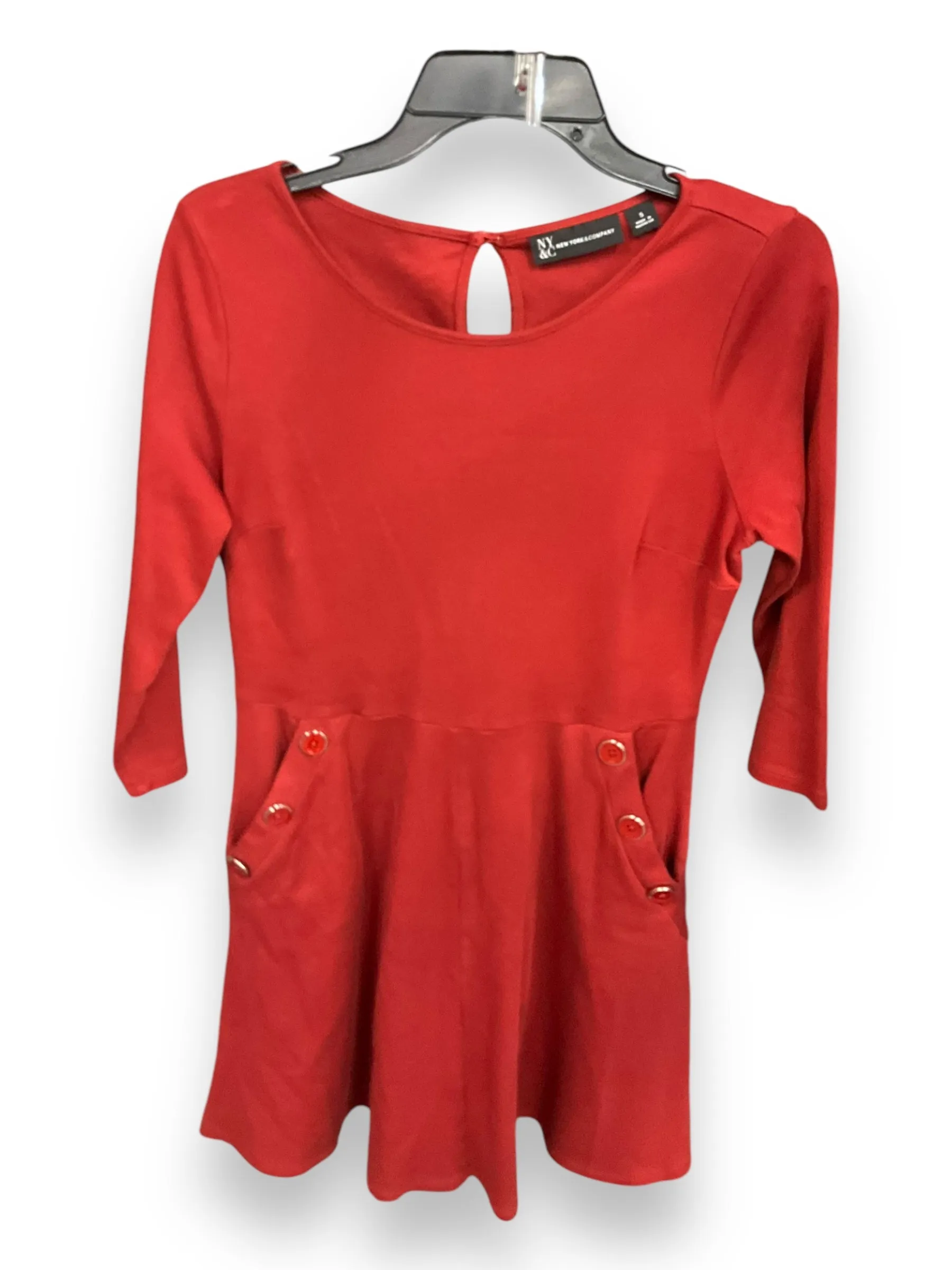 Formal Setting Dress Casual Short By New York And Co In Red, Size: S