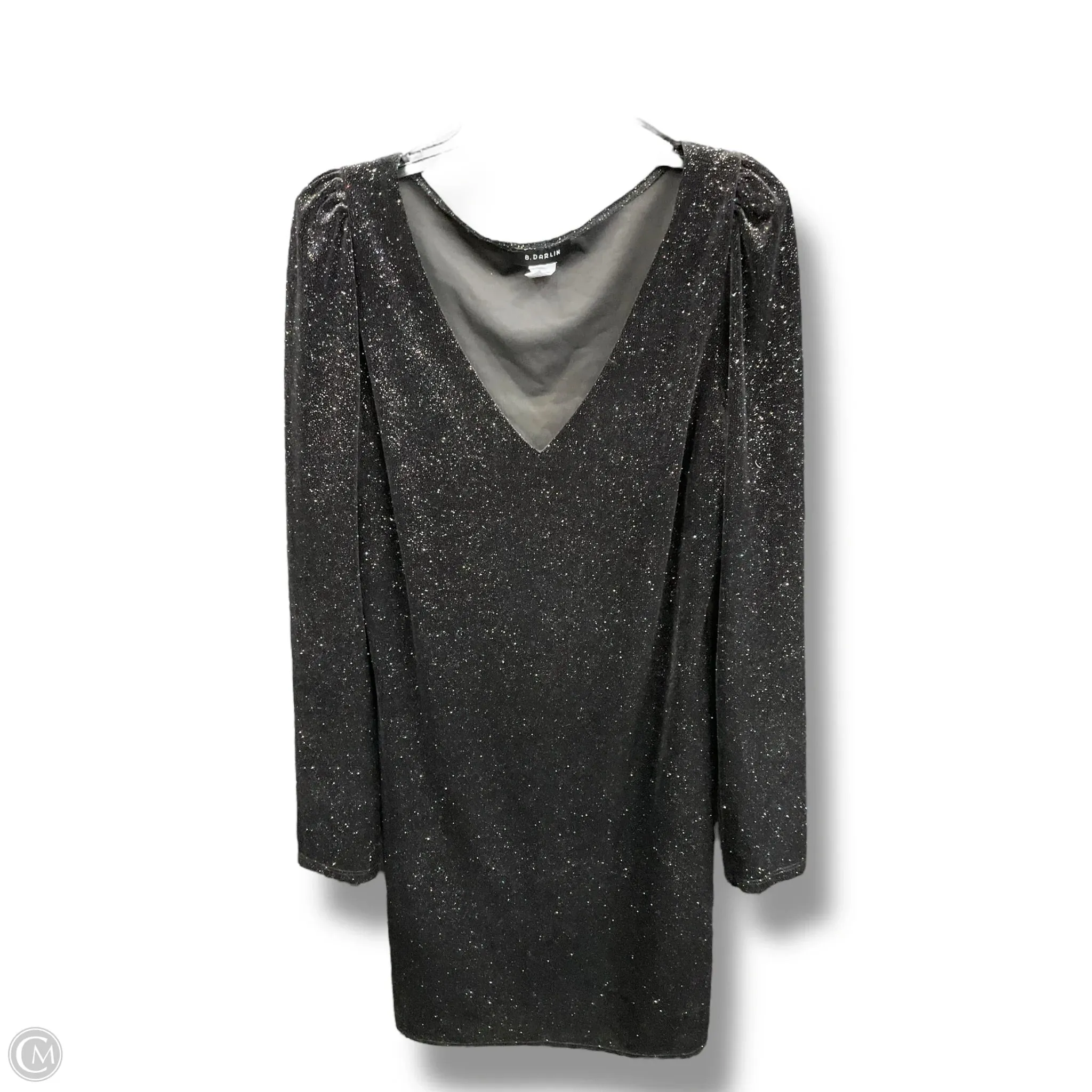 Sheer Look Dress Party Midi By Clothes Mentor In Black, Size: L