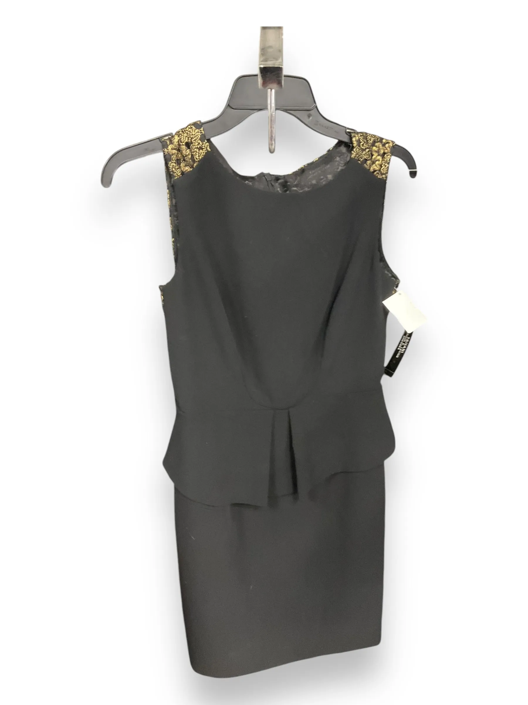 Easy Pick Dress Party Midi By Tahari By Arthur Levine In Black & Gold, Size: 4