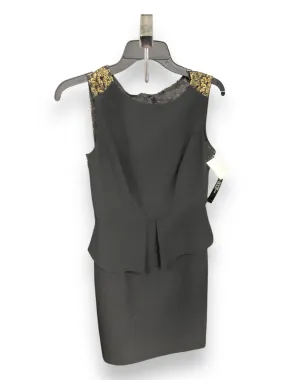 Easy Pick Dress Party Midi By Tahari By Arthur Levine In Black & Gold, Size: 4