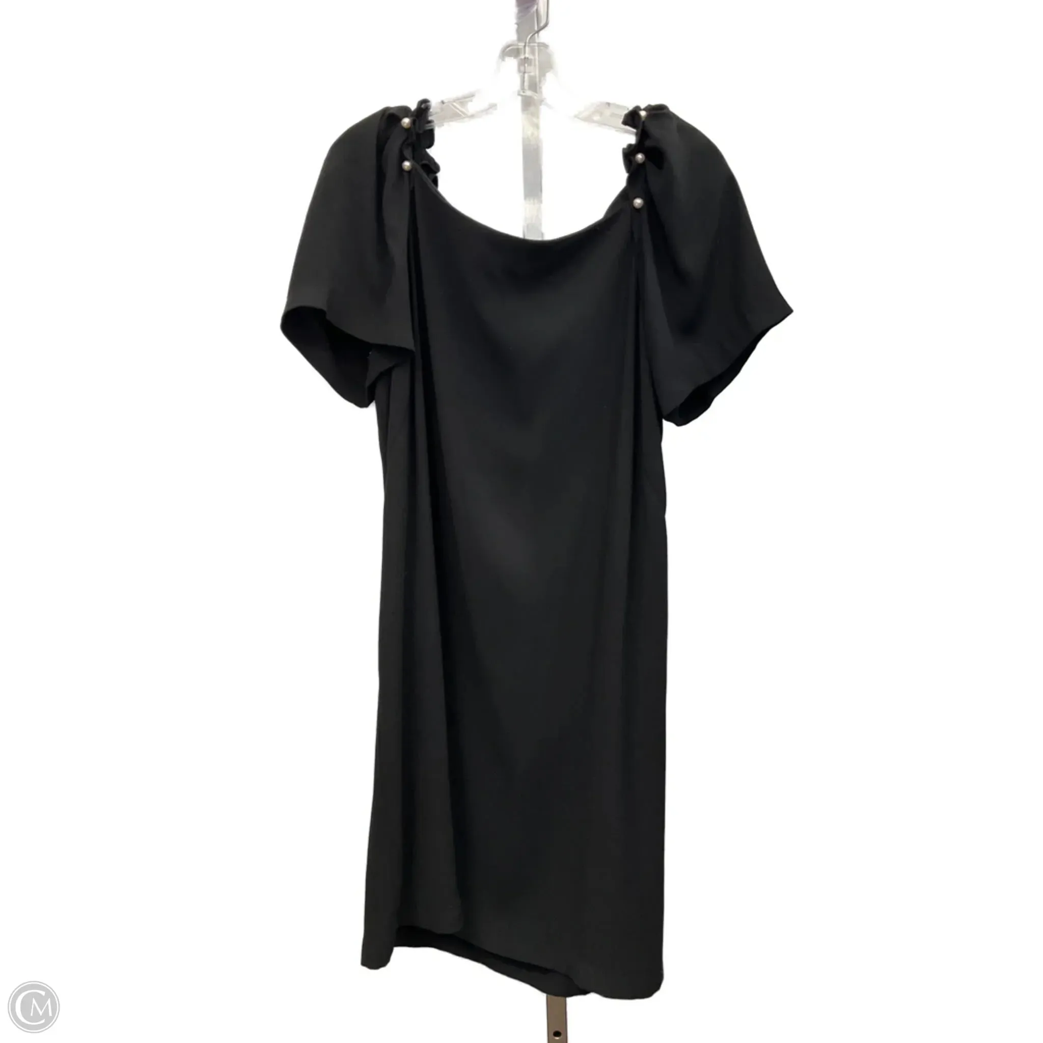 Ribbed-Texture Poised Vibe Dress Party Short By Ann Taylor In Black, Size: 14