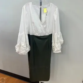 Dress Work By New York And Co In Green & White, Size: L Lounge Texture
