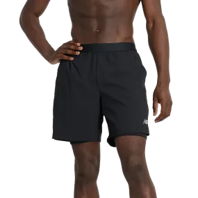 Smart Casual BreathableFabric Men's AC Lined 2-in-1 Short 7"