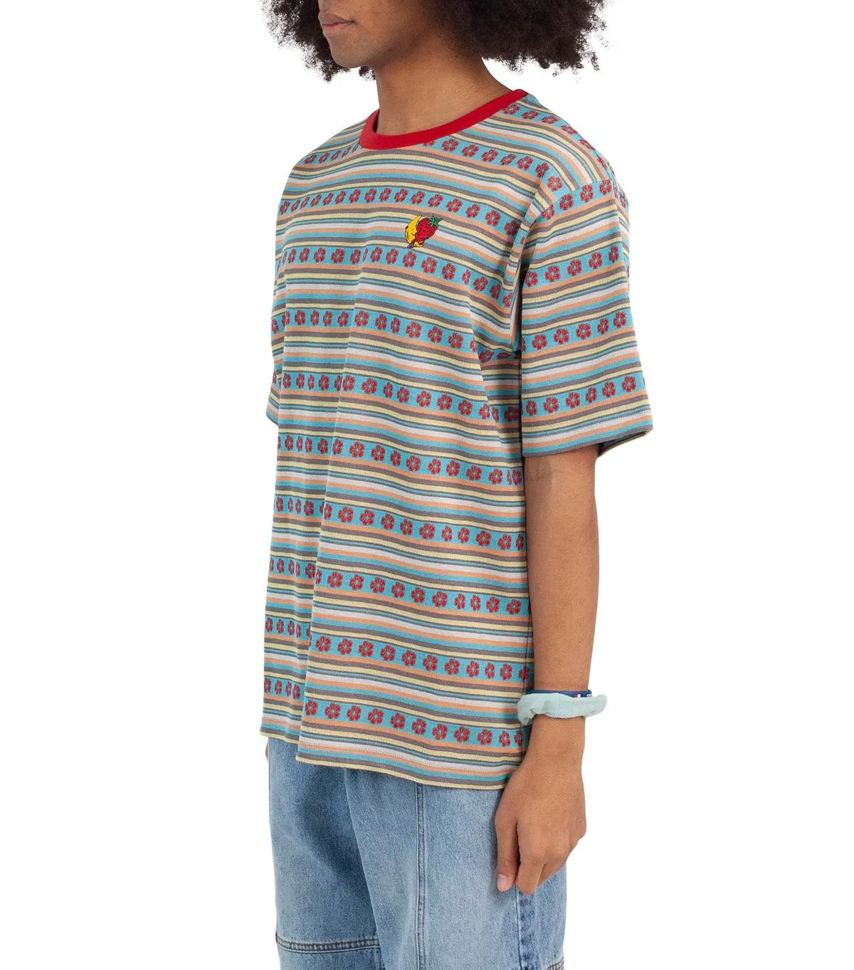 Sky High Farm Jacquard Flower T-Shirt Multi FlexibleCollar WrinkleFreeFabric