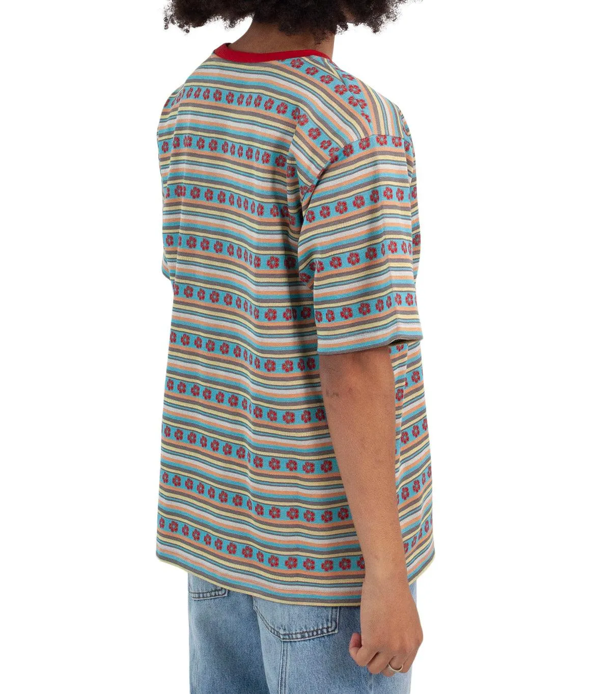 TaglessNeckline Global Cool Sky High Farm Jacquard Flower T-Shirt Multi