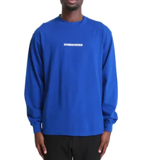 Net Fit SOMEWHERE Original Logo Long Sleeve T-Shirt Blue