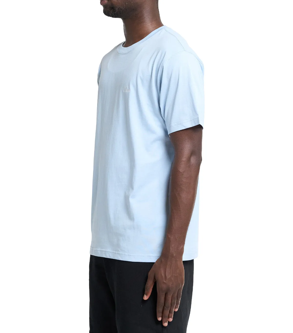 Travel Proof Dime Cursive Small Logo T-Shirt Blue Fog