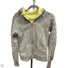 Handmade Fit DoubleLayered Collar Athletic Sweatshirt Hoodie By Lululemon In Grey, Size: 6