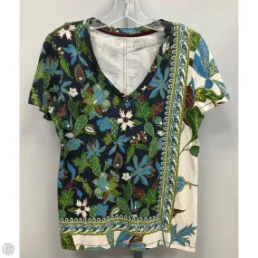 Top Short Sleeve Designer By Tory Burch In Blue & Green, Size: S Star Fit Tropical Glow
